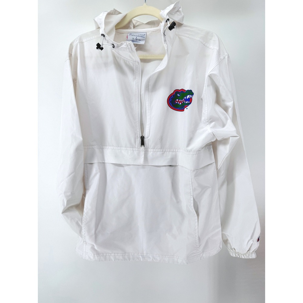 Champion Windbreaker Mens S White Florida Gators Packable Half Zip Jacket